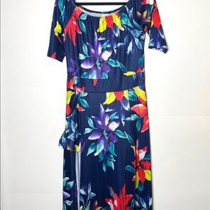 Multi-Colored Peek-a-Boo Thigh Dress 